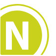The picture shows a white ‘N’ in a lime green circle.