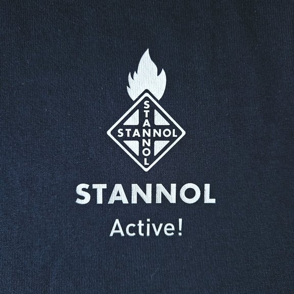 The picture shows the Stannol logo in white and the lettering Stannol Active! on a dark blue background. 