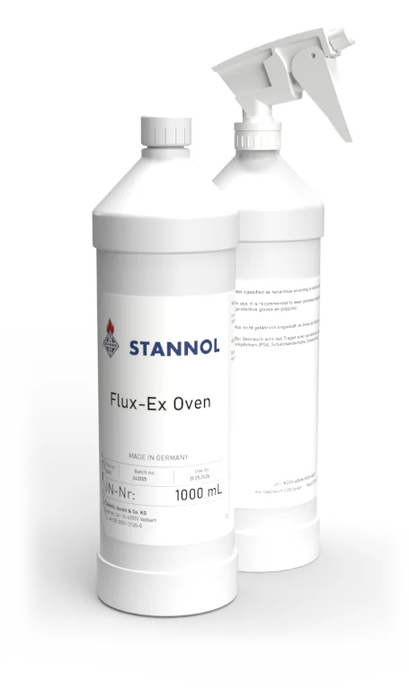 Weiße Sprühflasche mit Stannol-Reiniger Flux-Ex Oven